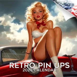 Retro Pin Ups Wall Calendar 2026