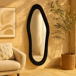 Abstract Velvet Wavy Room Wall Mirror