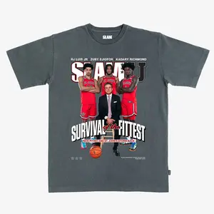 SLAM Cover Tee - St. John's (SLAMU 4) Graphic Tee Streetwear Outfit, Gifts For Basketball Fans Menswear Streetwear Shortsleeve Casual Tropical Summer  Tshirt