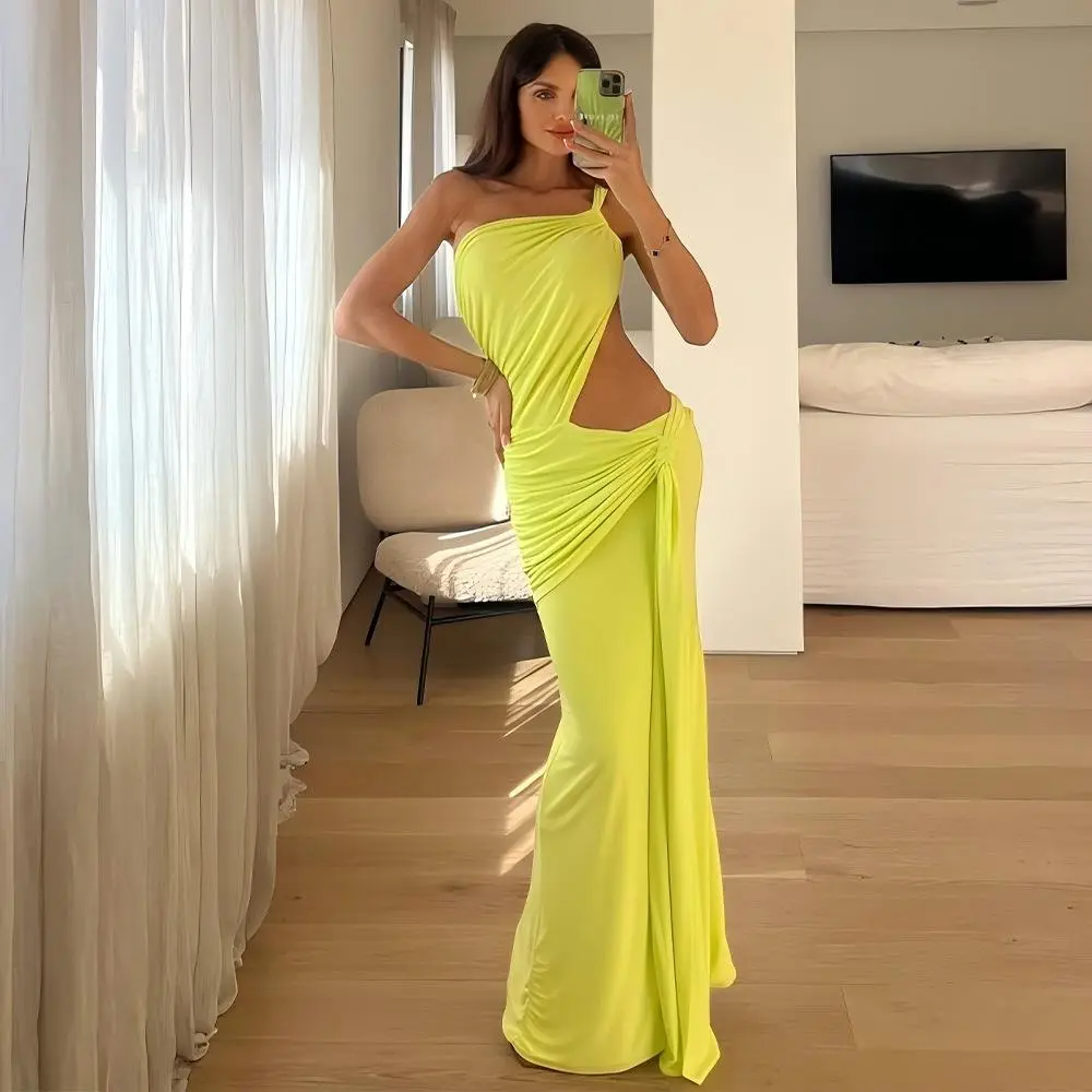Women Bodycon Dress Summer Elegant Sexy One Shoulder Backless High Slit Ruching Stretch Beach Open Back High Slit Ruched Ruffle Pleated Lace - TikTok Shop Women Bodycon Dress Summer Elegant Sexy One Shoulder Backless High Slit Ruching Stretch Beach Open Back High Slit Ruched Ruffle Pleated Lace - TikTok Shop