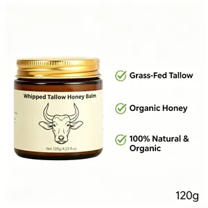 Grass Fed Beef Tallow Balm Whipped Honey Infused For Dry Skin Eczema Relief