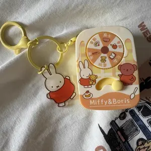 Miffy's New Pendant Kawaii Cartoon Creative Decompression Toy Backpack Accessories Keychain Cute Mini Recorder Glowing Turntable