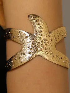 Fashion Open Arm Band, Unique Geometric Iron Star Design, Vintage Simple Jewelry for Women, Perfect for Punk Style, Jewellery