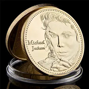 2pcs Young Michael Jackson Gold/Silver Plated Coins Metal Commemorative The King Of Pop Music Stars
