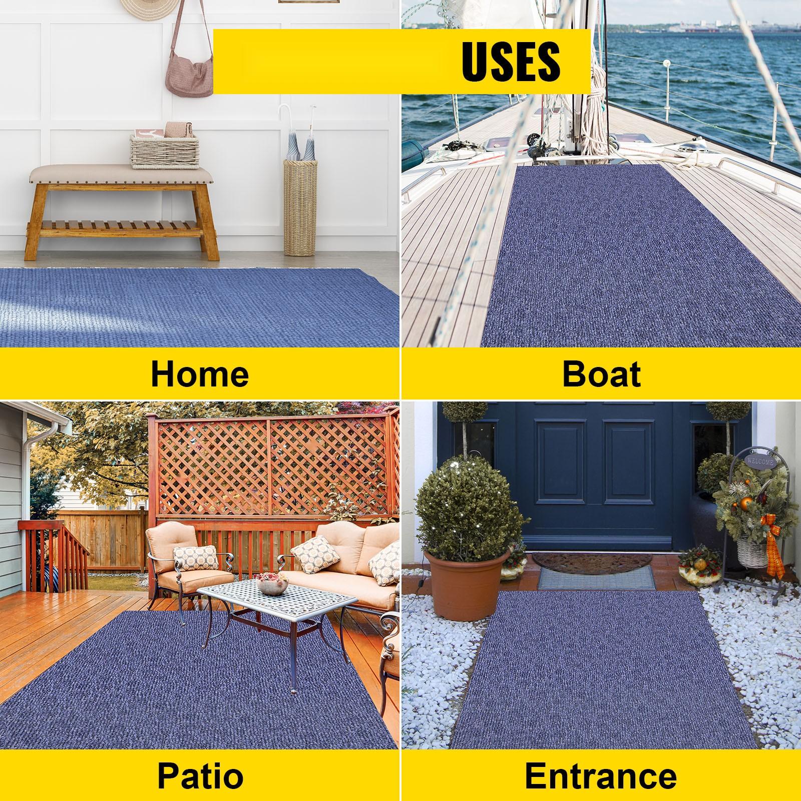 Deep Blue Marine Carpet 5.9 Ft by 36 Ft Marine-Grade Boat Carpet With Waterproof Backing for Outdoor Use, Rug for Patio, Porch, Deck, Garage and Outdoor Areas, Non-Slip Runner Rug All-Weather Durable