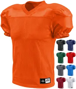 Exxact Sports Men’s Football Practice Jersey - Pro-Style, Lightweight & Breathable Mesh Football Jersey for Men (Orange)