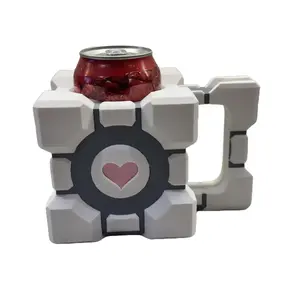 Portal-Inspired Weighted Companion Cube Can Cozy for 12 Oz Cans
