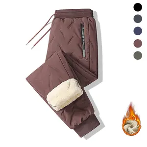 Men's Casual Cotton-Filled Jogger Pants Stylish Versatile Winter Wardrobe Essential with Fleece Lining for Warmth