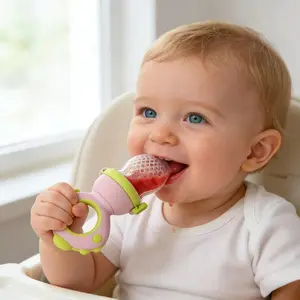 Designed specifically for teething infants and toddlers, this silicone fruit feeder is a squeeze-style, BPA-free self-feeding teething toy in the shape of a dinosaur. It is easy to clean and sterilize, helps with safe weaning, and comes with a free gift.