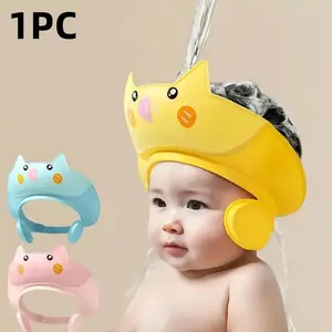 Adjustable Baby Shower Cap with Cute Pig Ears Design, Soft Non-Toxic Silicone Bath Hat, Safe Fun Baby Bath Accessories, High-Quality Construction
