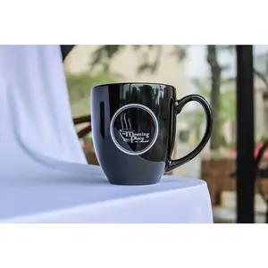Black Ceramic Bistro Coffee Mug