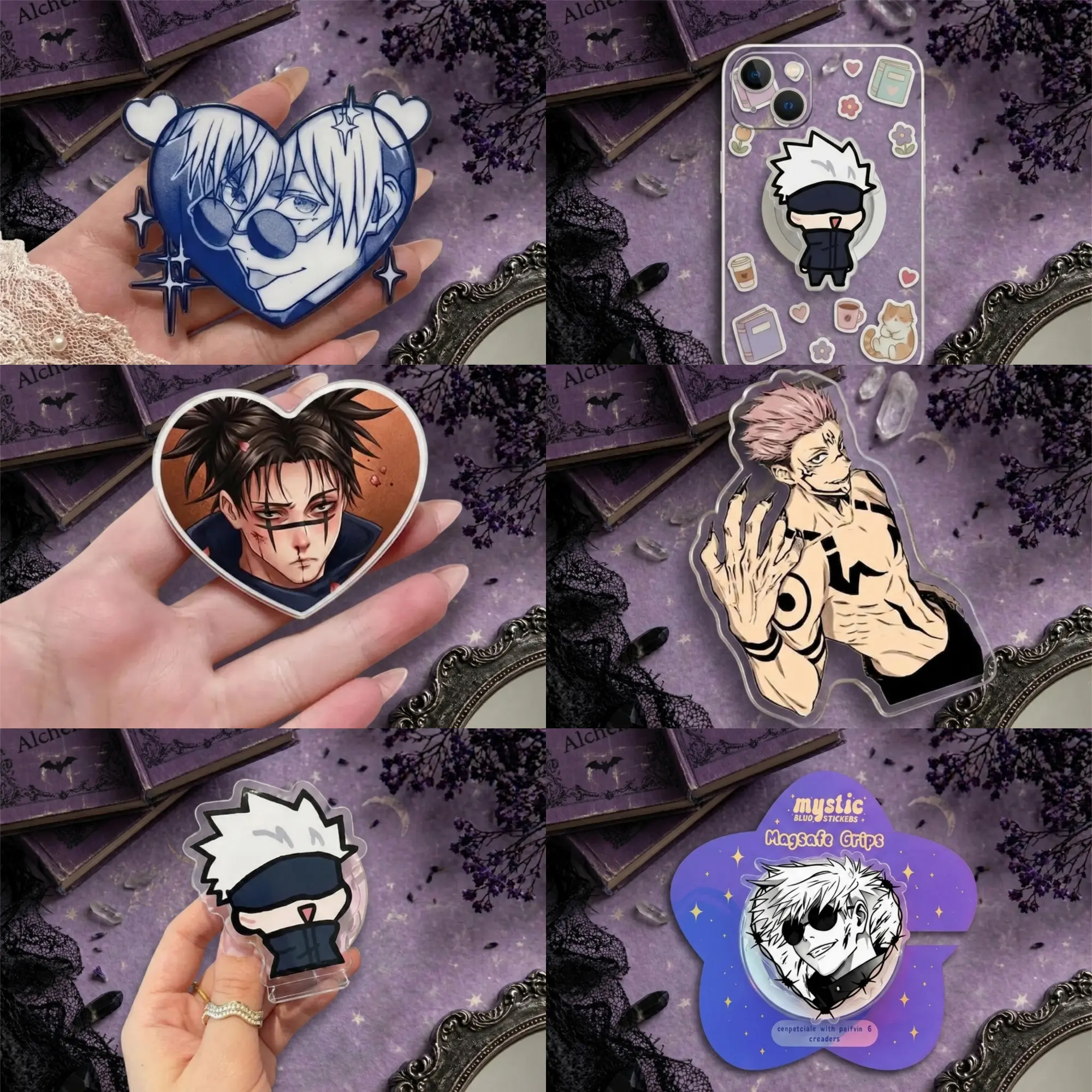 Anime Character Phone Grip, Aesthetic Manga Griptok, Cute Cartoon Phone Stand, Trendy Anime Accessory for Fans, Unique Gift Idea