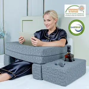 Extra Large Reading & Gaming Pillow with Coaster,Adjustable Laptop Desk Pillow for Reading,Gaming,Working,Writing,Lap Desk,Arm Rest Pillow for Adult Playing Switch or Sitting in Bed,Floor,Sofa