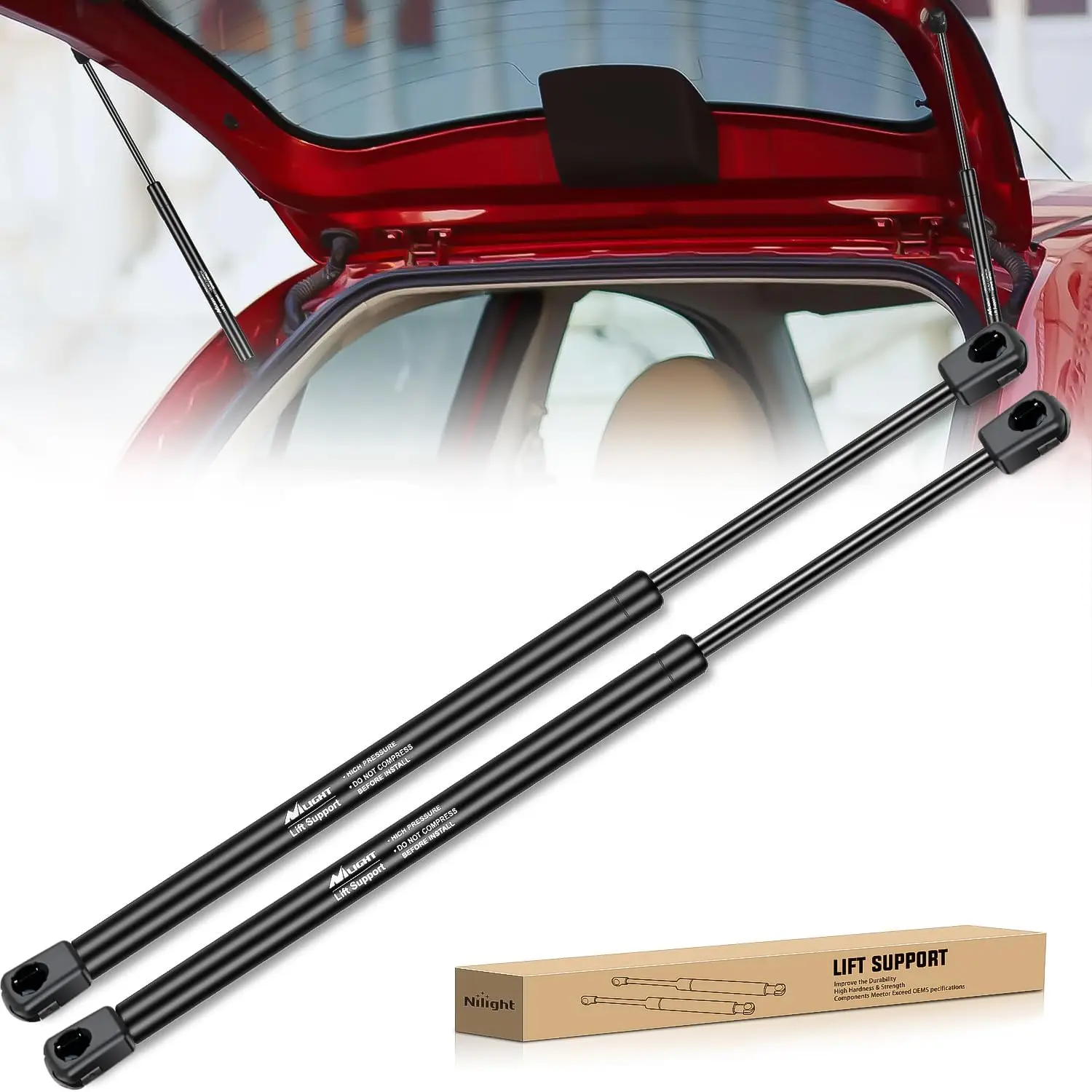 Nilight Strut Pair - 2-Piece 24 in High Strength Compressed Nitrogen Rear Hatch Struts 6262, Replacement Tailgate Lift Supports for 2002-2006 Cadillac Escalade, 2000-2004 Chevy Suburban/Tahoe & GMC Yukon, Truck Accessories
