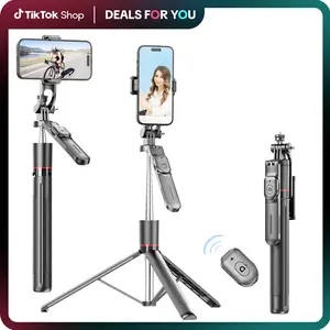 Portable 39 Inch Selfie Stick Phone Tripod with Wireless Remote Control Telescopic Tripod Stand 360 Degree Rotation for iPhone 14 13 12 11 pro Xs Max Xr X 8 7 6 Plus, Android Samsung Smartphones