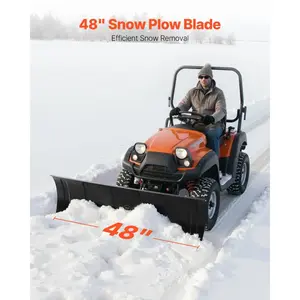 VEVOR Snow Plow Kit, 48in Universal Snow Plow Attachment, Height Left-Right Adjustable, Quick To Detach, Steel ATV Scrape Blade, 3 Mount Options, Efficient Snows Clearing, for Most ATVs UTVs