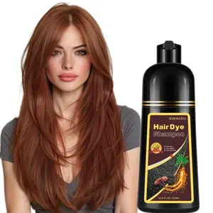 Cherry Brown Hair Dye Shampoo 3-in-1  for Men Women, Natural plant extract Hair Color for 99% Gray Coverage, instant Brown Hair Colors in 10-15 mins, 500ml Haircare