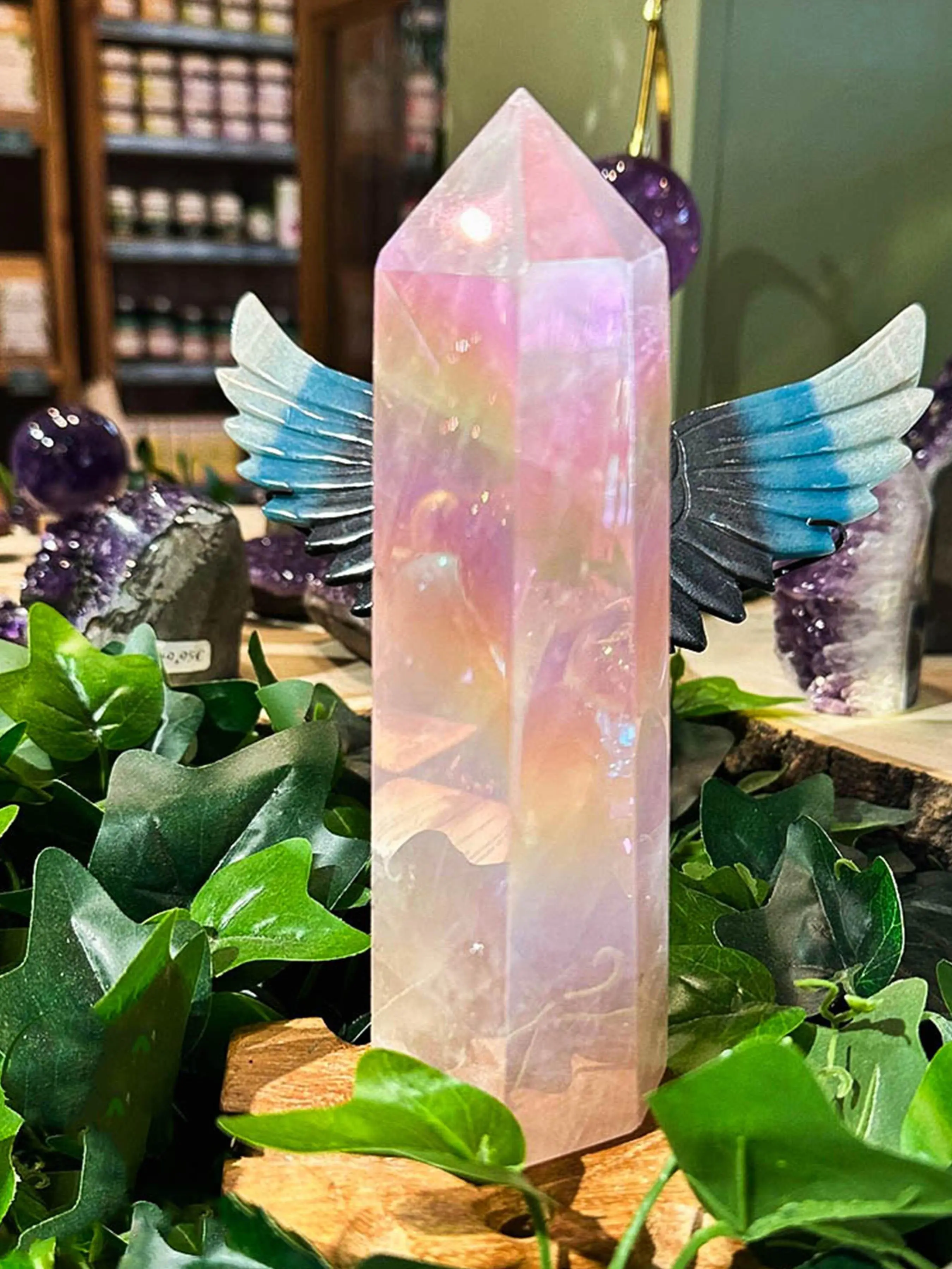 Rose Quartz Crystal Tower, Natural Crystals, Creative Gifts and Specialty Jewelry Accessories, Home Collection Art Decoration