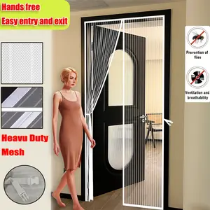 Magnetic Screen Door with Automatic Sliding Bug Proof Screen - Hands-Free Magnetic Fly Mesh Door Curtain Suitable for Balcony, Living Room - Installation, No Zapping Required