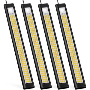 12V LED Light, 12 Volt Light Bar, Enclosed Trailer Lights, LED Light for RV Interior, String Lights for Trailer, Shed, Track, Van, RV(4Pack, 4000K, Black)