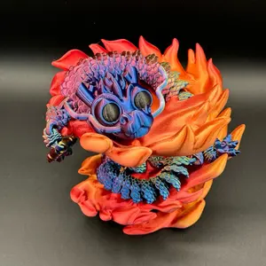 Articulating Chinese Dragon - With optional Fire Stand - Fantasy Art for Home Decor Ornaments