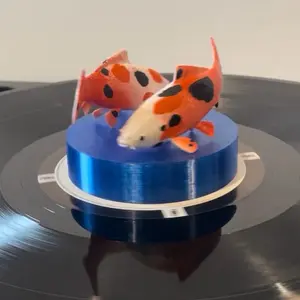 Koi Fish Turntable Spinner.  Spinning Koifish for Vinyl Players with optional 'pond'!