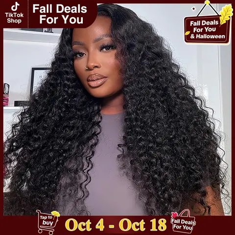 [26‘’ Deep Wave=$149] Tahikie 13x6 Deep Wave Curly Wigs Human Hair Pre Plucked Pre Cut HD Lace Wigs Ready And Go 7x6 Glueless With Drawstring One-Step 13x6 Frontal Lace Curly Wave/ Body Wave/ Kinky Curly Natural Hairline #tiktokshopstockup#SohoChic