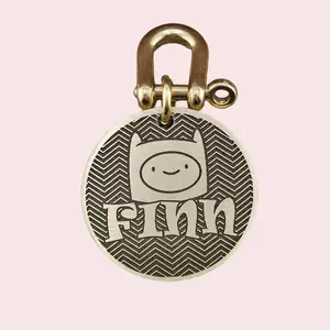 Custom Engraved Brass Pet ID Tag Deep Laser Engraved for Dogs and Cats Durable and Long Lasting Personalized Identification