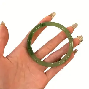 Elegant Tribal & Boho Style Imitation Jade Bangle Women's Versatile Jewelry Accessory for Daily & Vacation Wear HB598853 Premium Bracelet