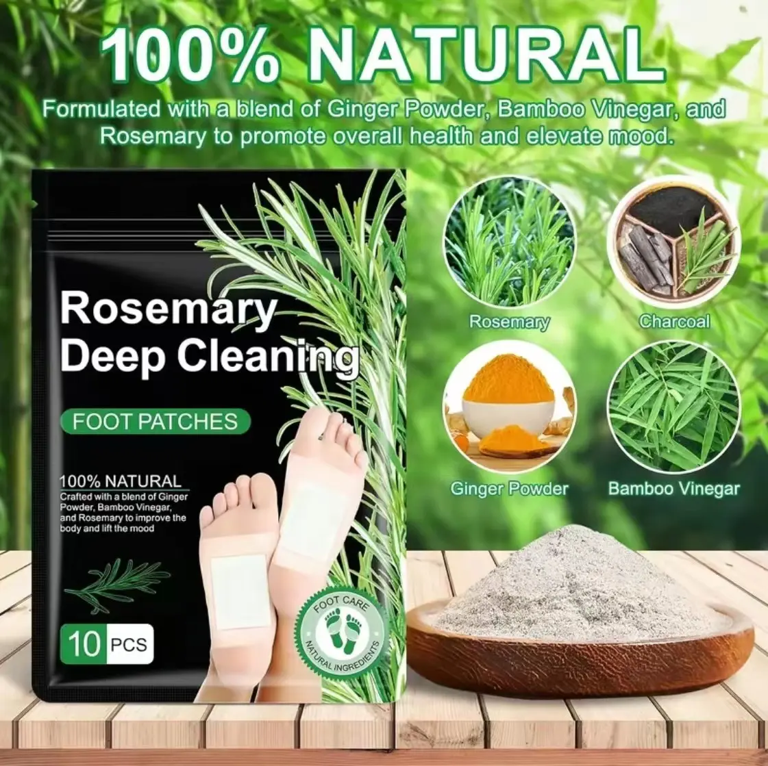 Foot Detox Patches Pads,  Deep Cleansing Detox Foot Feet Patches for, Remove Toxins, lmprove Sleep Quality foot Exfoliating Mask healthy well sleep natural ginger powder