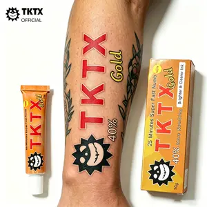 TK-TX Gold Tattoo Anesthetic Cream 10g, The Anesthetic Effect Is Improved By 40%, The Formula Can Take Effect Quickly In 25 Minutes, And it Can Relieve Pain For 3-4 Hours. It Is A Cosmetic For Painless Tattoo, Lip Tattoo And Perforation.