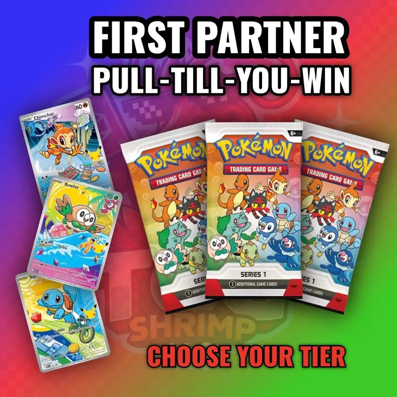 TCG SHRIMP First Partner PULL-TILL-WIN Pokemon Trading Card * LIVE RIP*