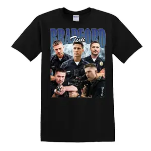 Tim Bradford The Rookie Graphic T-Shirt | Vintage Police Drama Tee | Black Unisex Shirt for Fans of Action TV Series and Character Tim Bradford