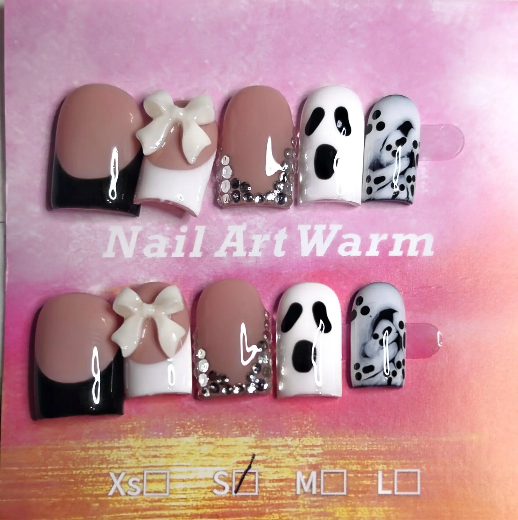 GhostFace Baby Duck Nail Art Decoration Set - Halloween Aesthetic Beauty & Personal Care Accessory, Halloween Press on Nails Decor