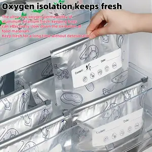30 pieces reusable aluminum foil refrigerator storage bags, sealing bags, essential kitchen sealing bags, food division, storage, Zippered storage containers