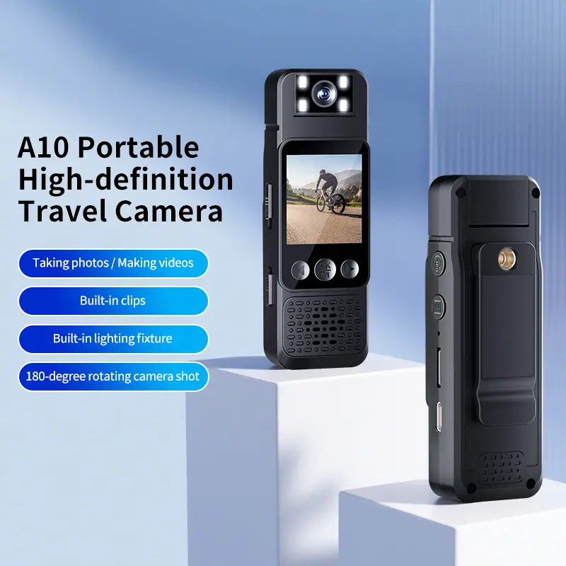 1080P Portable Clip-On Body Camera with  32G TF Card, IR Night Vision, Camcorder With Built-in Fill Light, , Voice & Video Recording, HD Recorder with Preview Screen and 180° Rotating Lens ,Vlog, Wearable Action Camera