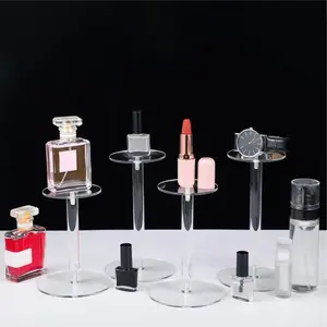 1pc/3pcs Round Display Stand, Transparent Acrylic Holder for Figurines, Cosmetics, Perfume, Jewelry, Watch, Home Decor