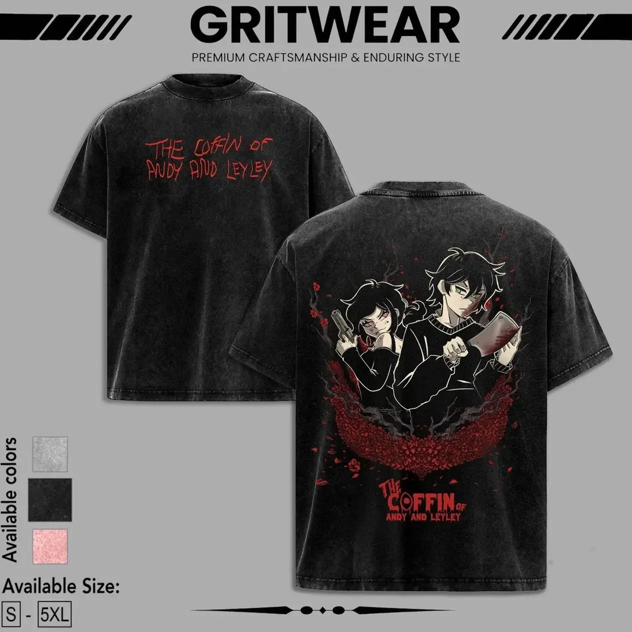 The coffin of andy and leyley Horror indie Game GritWear Washed Oversize Cotton Tshirt unisex graphic Hoodie game Menswear gift idea 8AJ