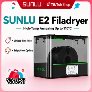 SUNLU FilaDryer E2 Filament Dryer for 3D Printing Engineering Filaments, Up to 110℃, Professional Drying & Annealing, Silicone, ASA, ABS Compatibility, Double-Layer Heat Insulation