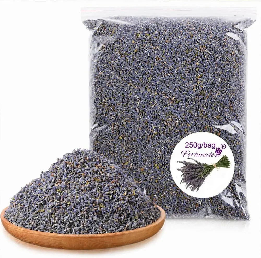 250g/8.8OZ Dried Lavender Flowers, Lavender Buds for DIY Crafts,  Fresh Scents Lavendar Sachet Bags Dried Flowers for Patry Birthday Bridal Shower Organic Bulk
