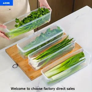 4 food storage containers with lids, reusable rectangular refrigerator storage for onions, parsley, coriander, garlic, noodles, eggs, hand washable kitchen essentials