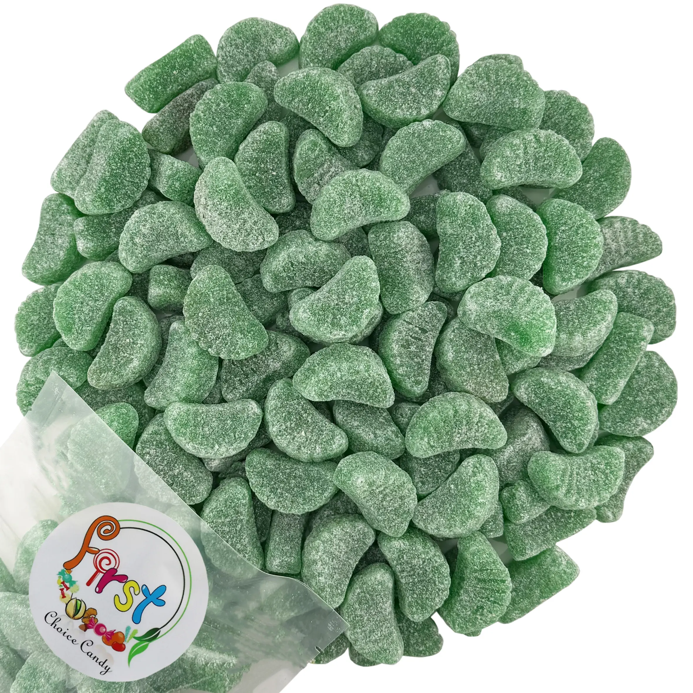FirstChoiceCandy Green Lime  Fruit Slices Jelly Wedges Candy, Gummy and Sugar Flavored Jelly Candy, Fruit Slices Candy, Delicious Fruit Slices for Occasions