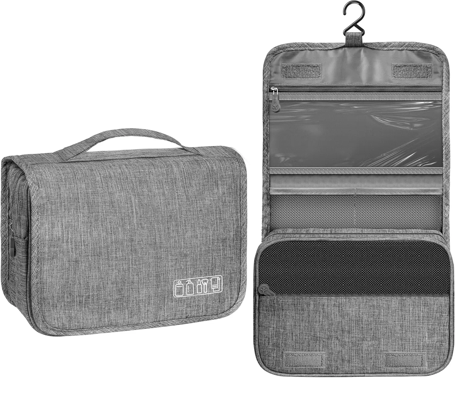 Waterproof Foldable Toiletry Bag, 1-Count Multifunctional Travel Cosmetic Organizer, Travel Cosmetic Bags, Large-Capacity Portable Hanging Toiletry Bag for Business Trips, Vacations, Gym and Camping, Multifunctional Toiletry Bag
