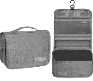 Waterproof Foldable Toiletry Bag, 1-Count Multifunctional Travel Cosmetic Organizer, Travel Cosmetic Bags, Large-Capacity Portable Hanging Toiletry Bag for Business Trips, Vacations, Gym and Camping, Multifunctional Toiletry Bag