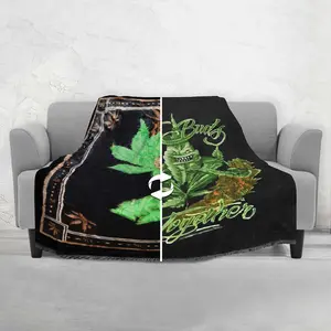Mocassi Marijuana Printed Reversible Blanket Oversized Couch -  Queen Blanket