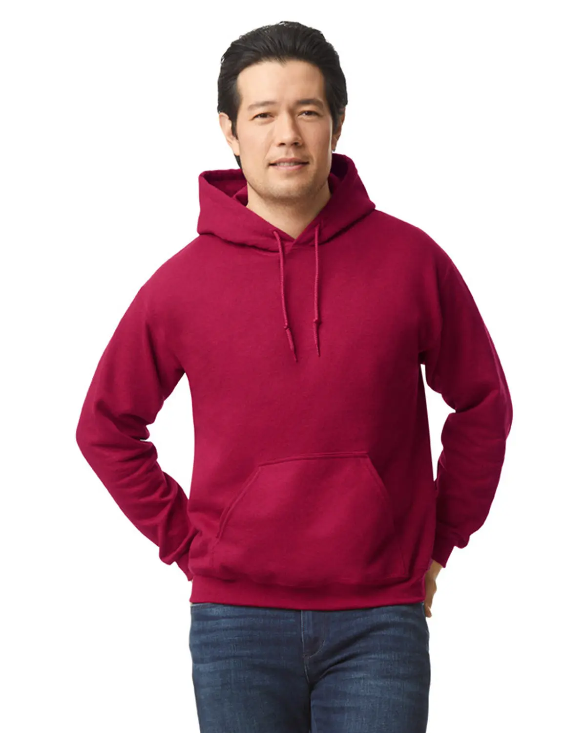 Gildan Adult Heavy Blend™ 50/50 Hooded Sweatshirt Menswear Jet Matching Ribbed Orange Sport