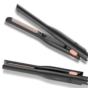 Portable Mini Hair Straightener, 5-Gear Adjustable Temperature Hair Straightener, Compact Flat Iron for Straight Or Tight Curls
