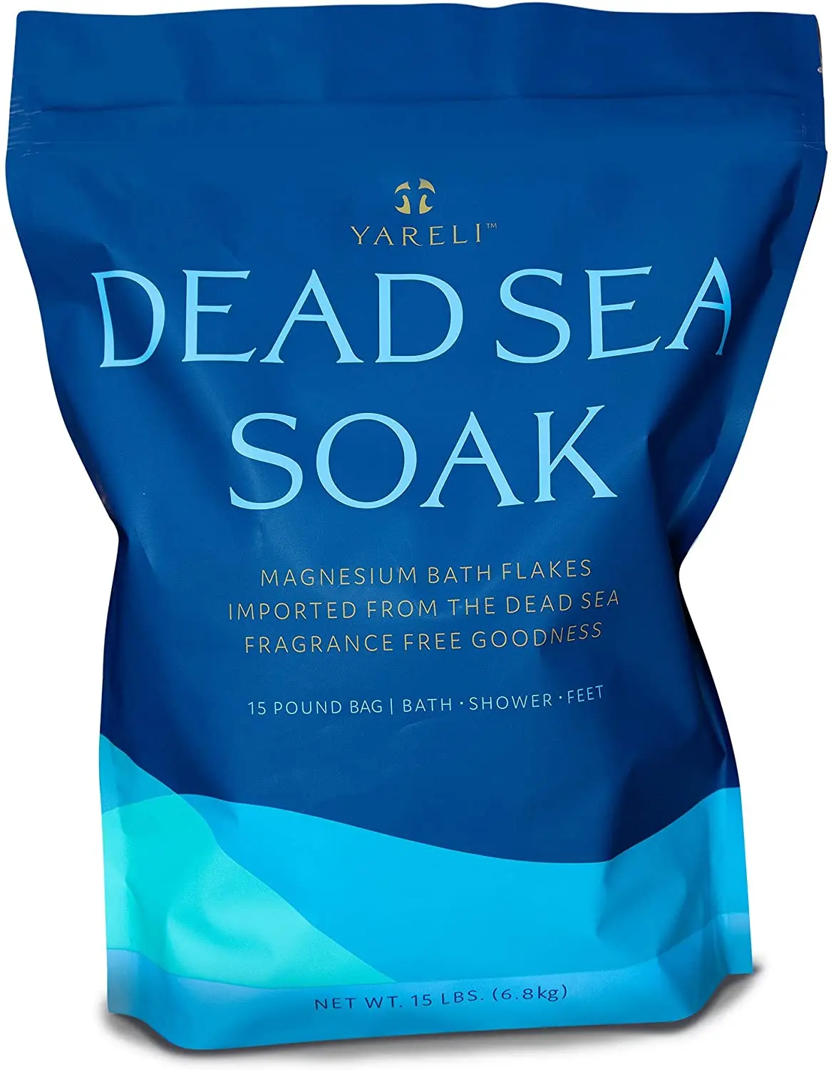 Yareli Magnesium Flakes, 15lb, Dead Sea Bath & Foot Soak, Alternative to Epsom Salt with Over 800,000mg of Magnesium Chloride Per Bag Body Care Products Body Care Gel