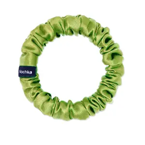 Lime Ultra Skinny Scrunchie – 100% Pure Mulberry Silk, Perfect for All Hair Types