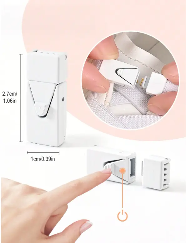 1pair Elastic No Tie Shoelaces With Switch Buckle, White Color, Suitable For Sneakers, Training Shoes And Casual Shoes,White Shoes,Basketball Shoes, Winter Gift Ideas